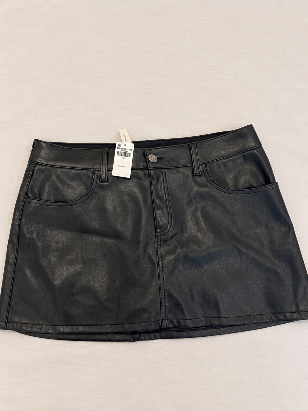 Hollister Black Faux Leather Mini Skirt